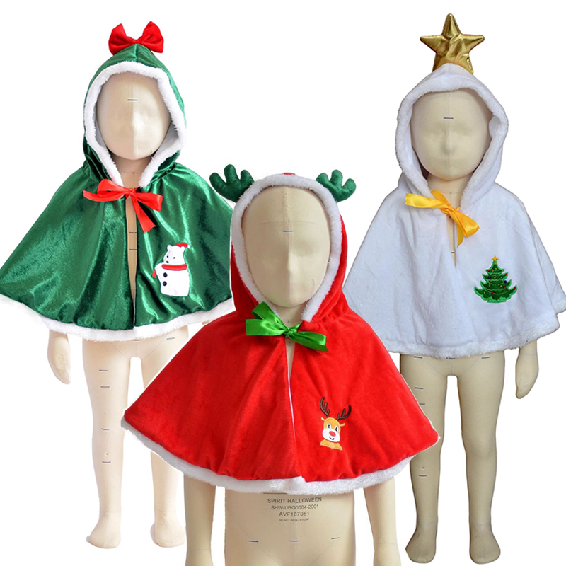 Elf Costume Christmas - Elfo verde natal poncho com capuz