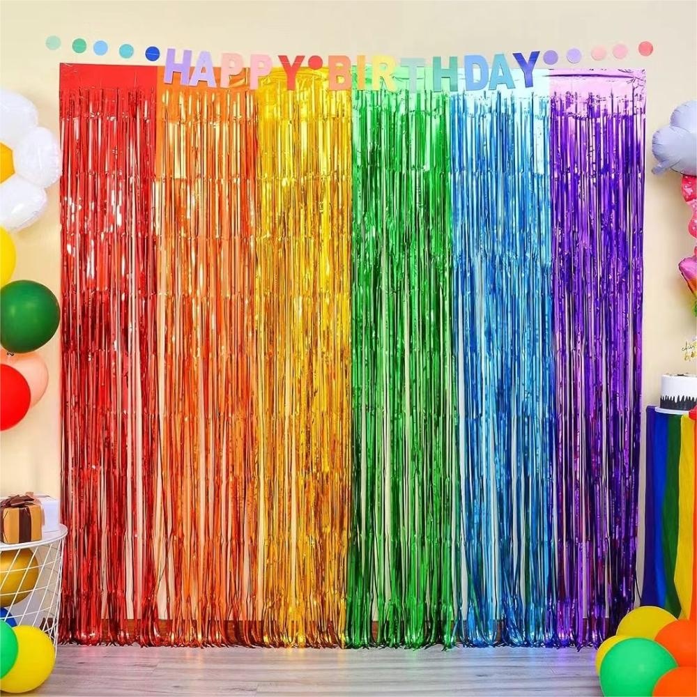 Tinsel Garland Decoration - Cortina de Franjas para Festa, Decoração