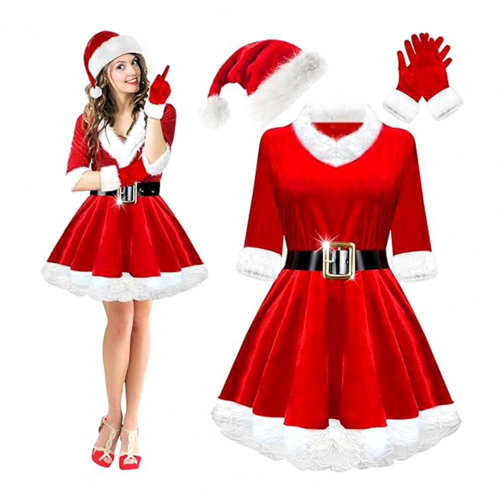 Elf Costume Christmas - Conjunto de fantasia de senhora Noel
