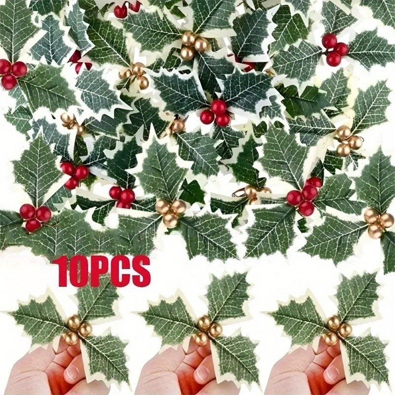 Christmas Wreath Fake - 10 peças de bagas artificiais de