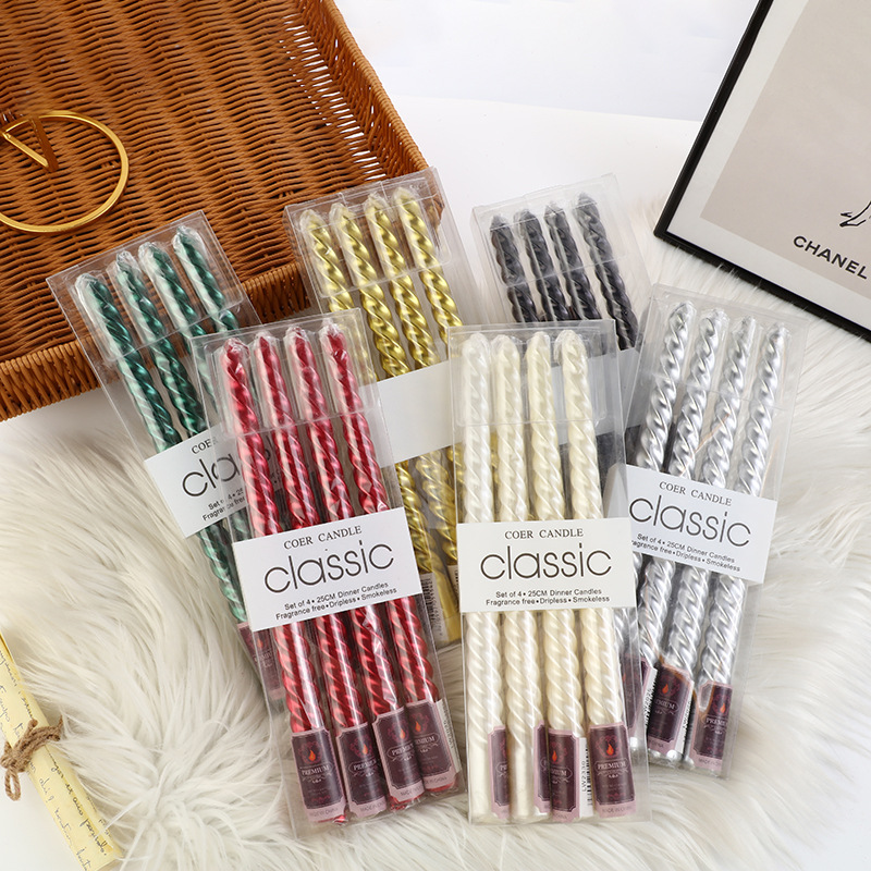 Holiday Candle Set - 4 pçs estilo europeu pólo longo
