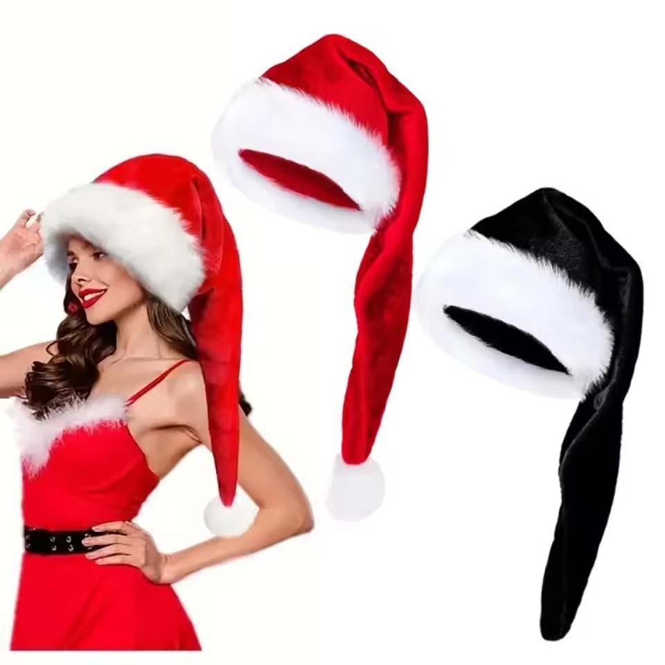 Santa Hat Plush - Chapéu de Natal de Pelúcia Longa,
