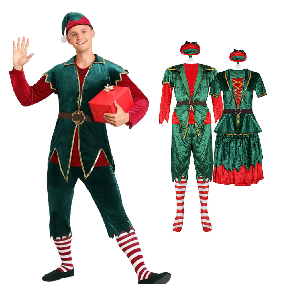 Elf Costume Christmas - Natal papai noel traje casal terno