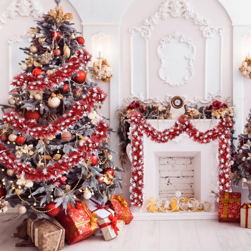 Tinsel Garland Decoration - 1pc natal enfeites floco de neve