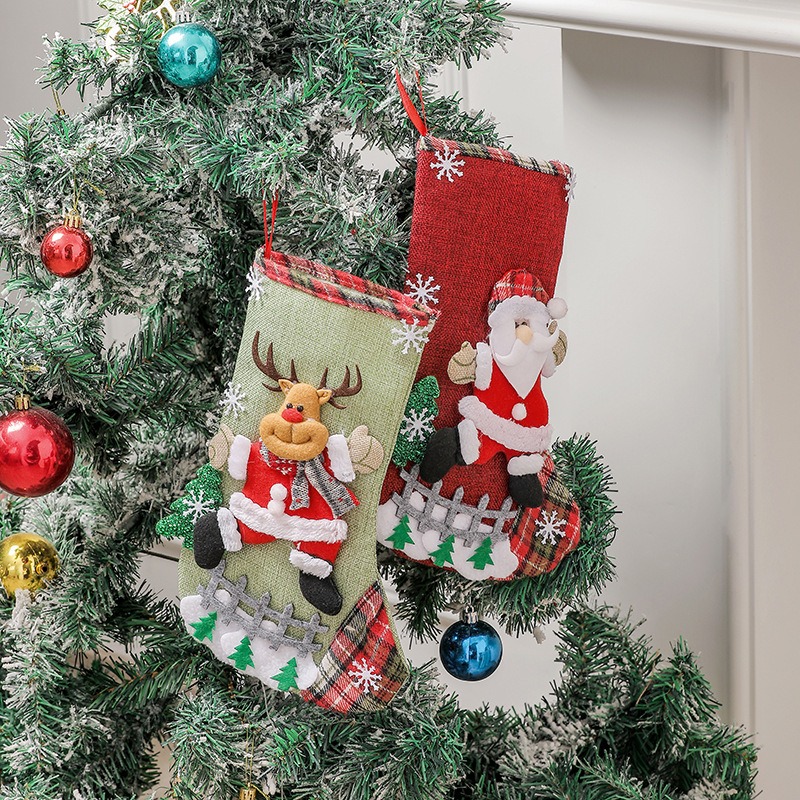 Christmas Stocking Hanging - Meia de Natal Multicolorida com Desenhos