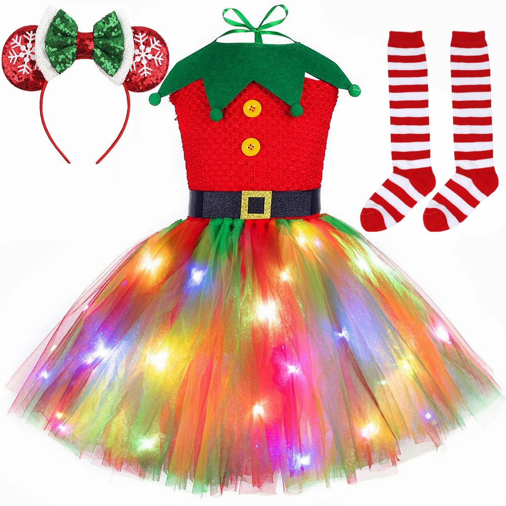 Vestido tutu de natal vermelho - Elf Costume Christmas avaliação e preço