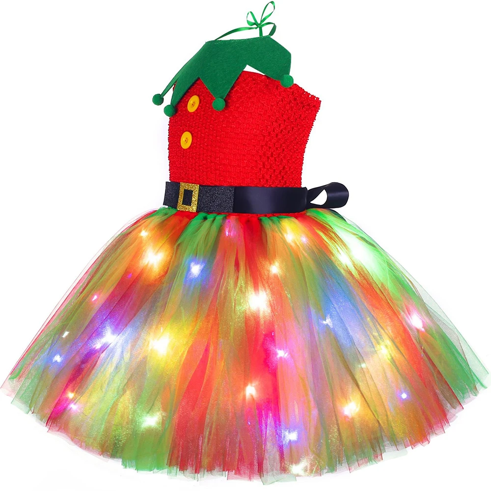 Vestido tutu de natal vermelho - Elf Costume Christmas avaliação e preço