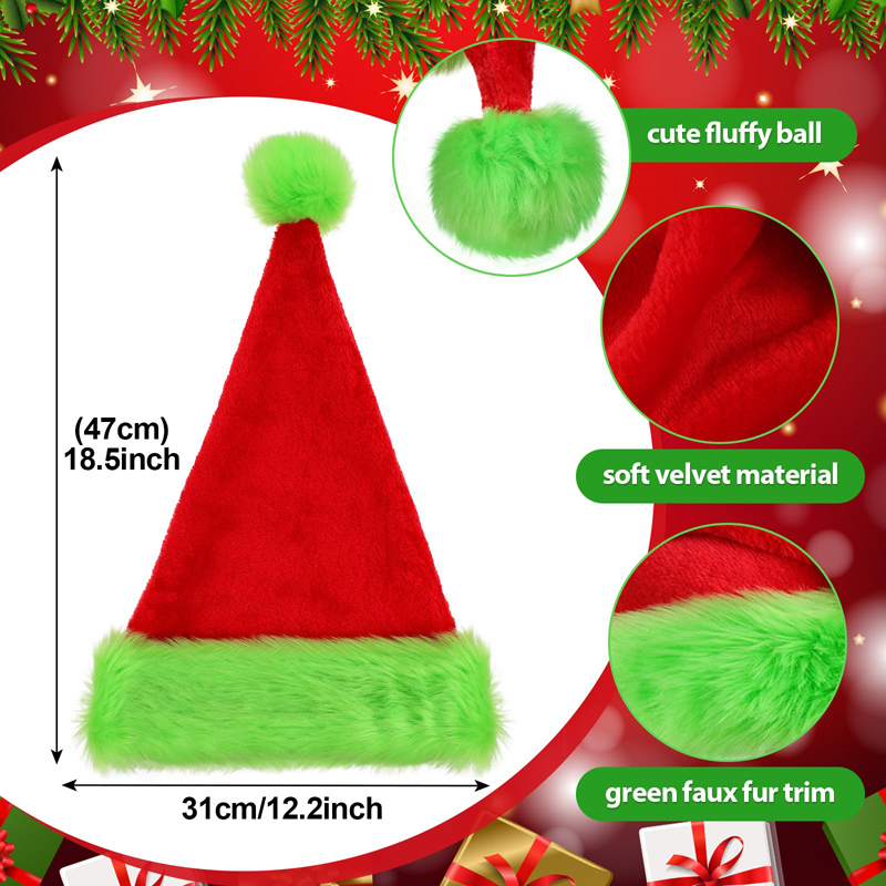 1 unidade, chapéu de Papai Noe - Santa Hat Plush avaliação e preço