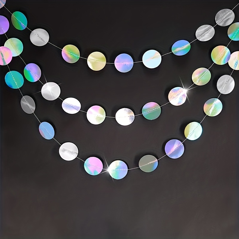 1pc cintilante iridescente cír - Tinsel Garland Decoration avaliação e preço