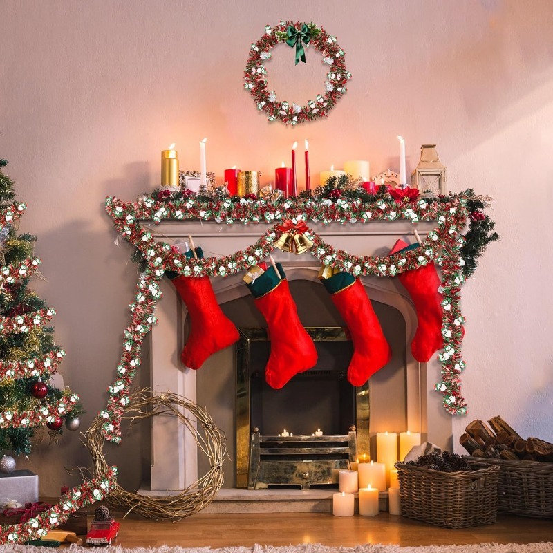 Guirlanda de Natal Vermelha e  - Tinsel Garland Decoration avaliação e preço
