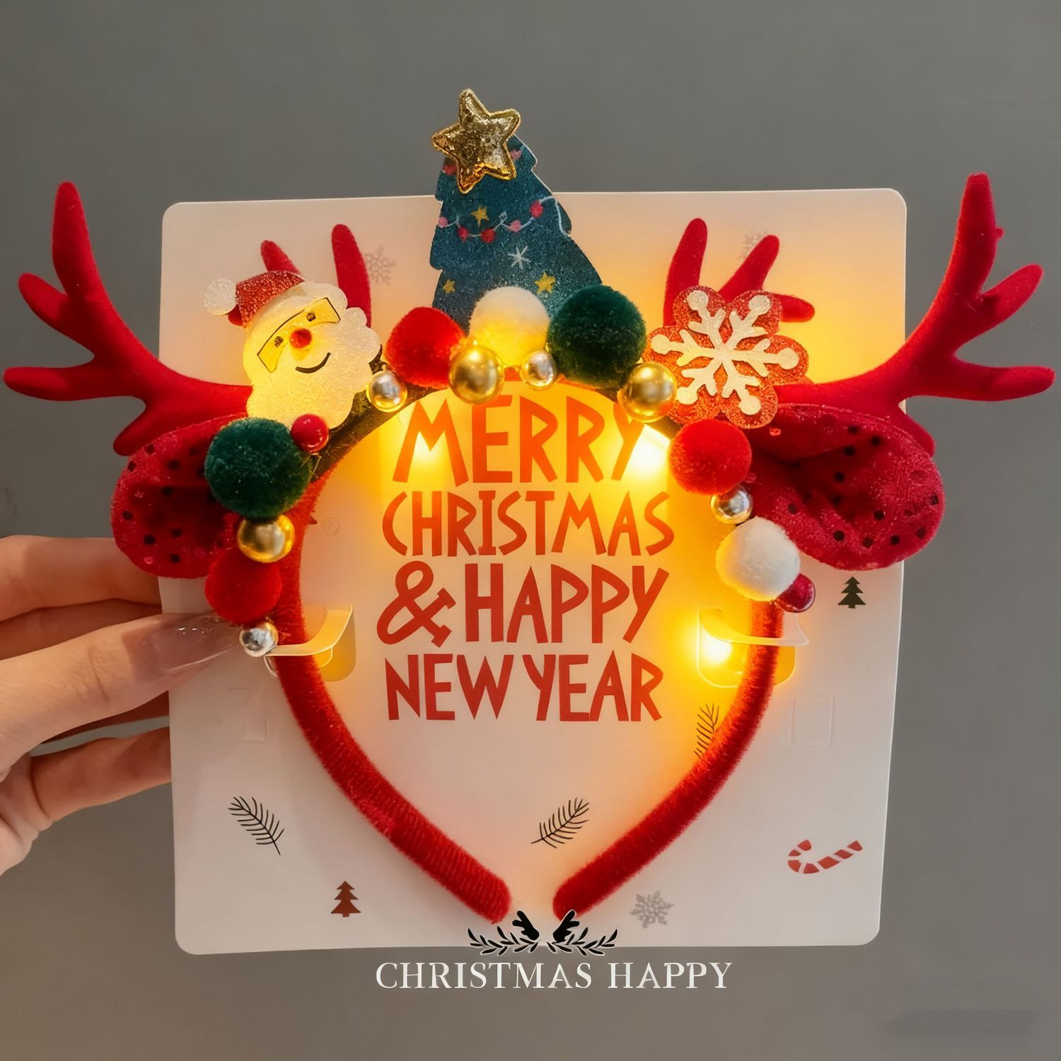 Tiara de Natal com Antenas de  - Reindeer Antlers Headband avaliação e preço