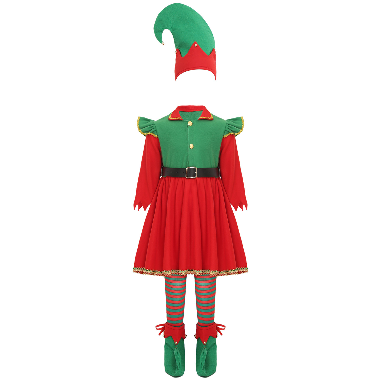 Elfo menina traje de natal pap - Elf Costume Christmas avaliação e preço
