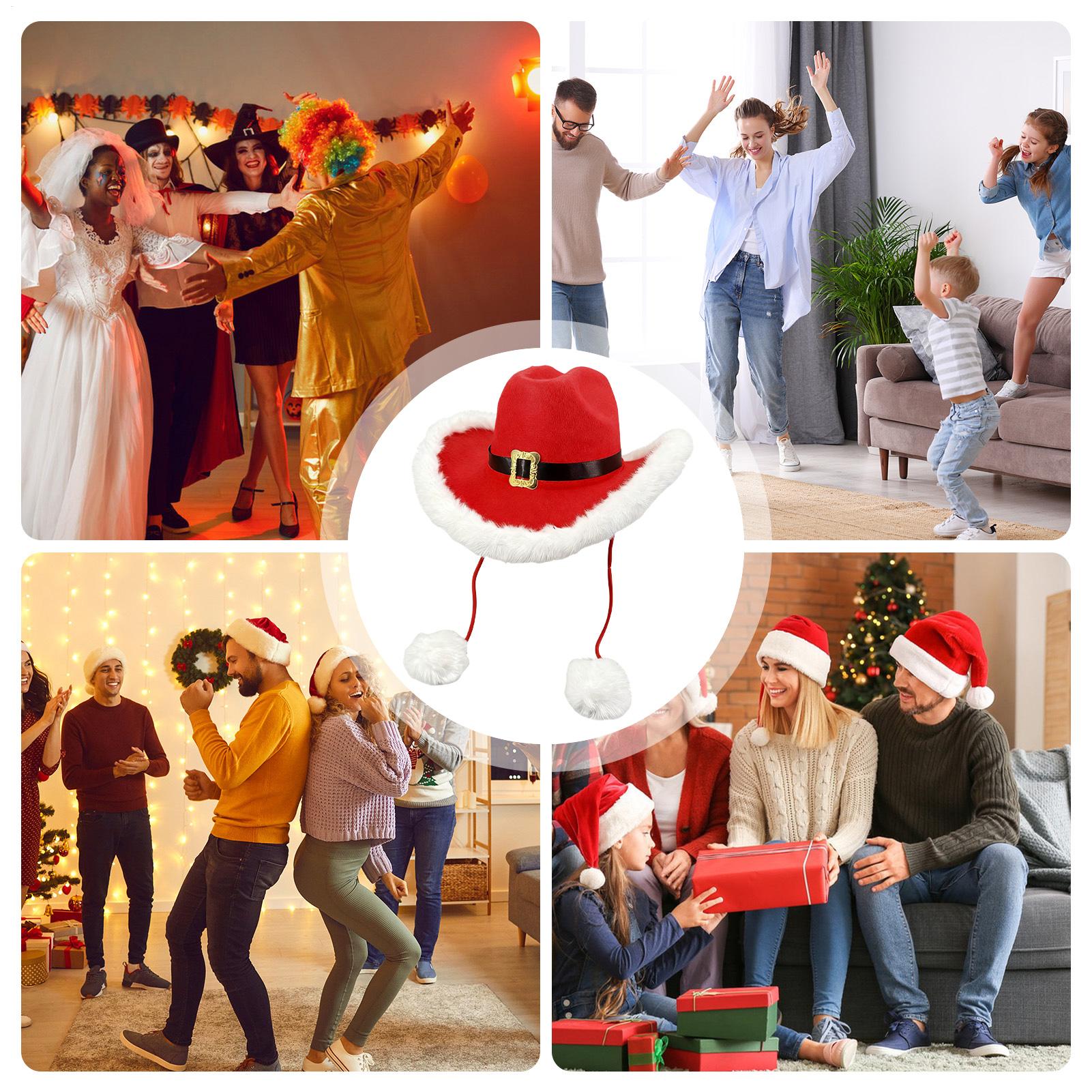 Chapéu de papai noel pom-pomes - Santa Hat Plush avaliação e preço