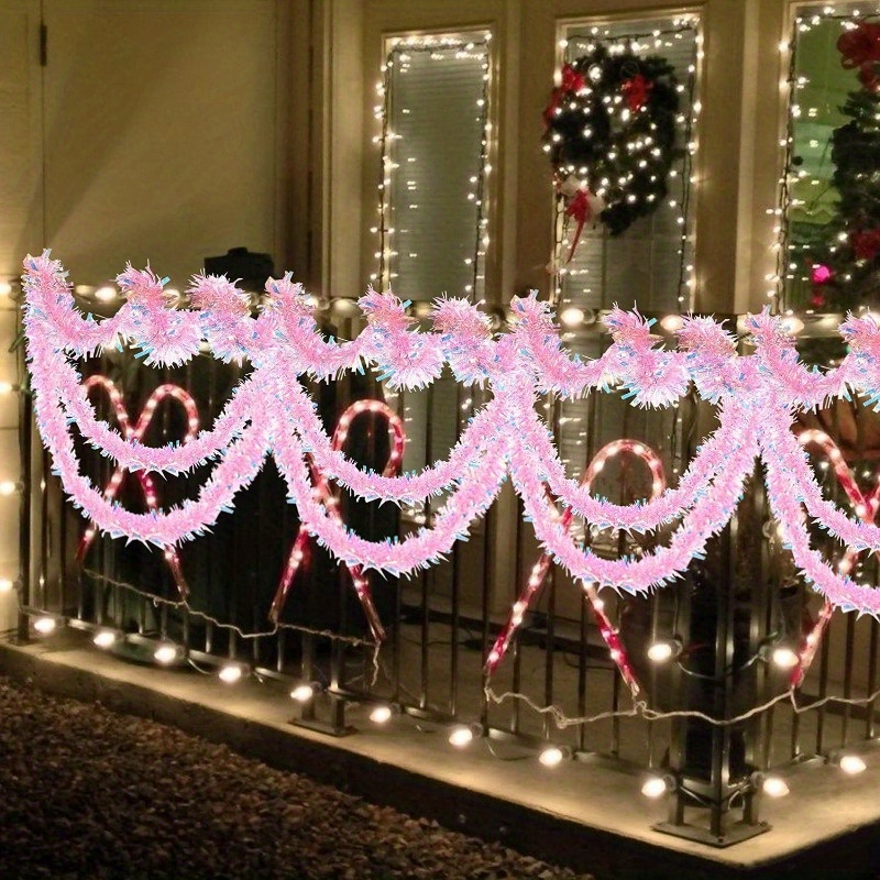 Guirlanda de Natal Rosa de 13  - Tinsel Garland Decoration avaliação e preço
