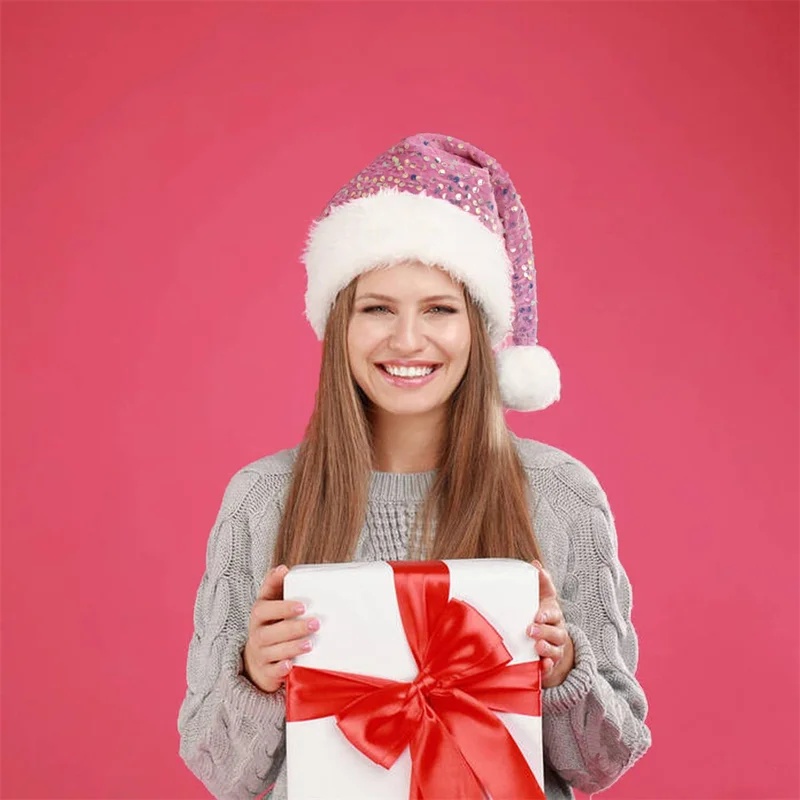 Chapéu de Natal de Lantejoulas - Santa Hat Plush avaliação e preço